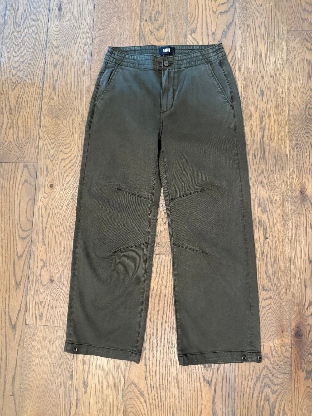 Paige Drawstring ankle Olive green pants